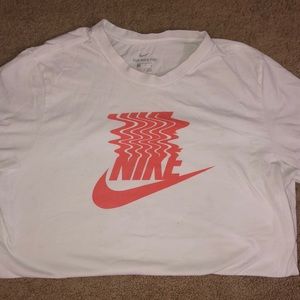 White T-shirt with Orange NIKE logo